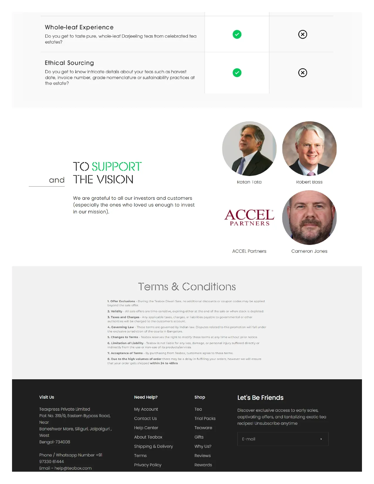 Renovación del sitio web de Teabox