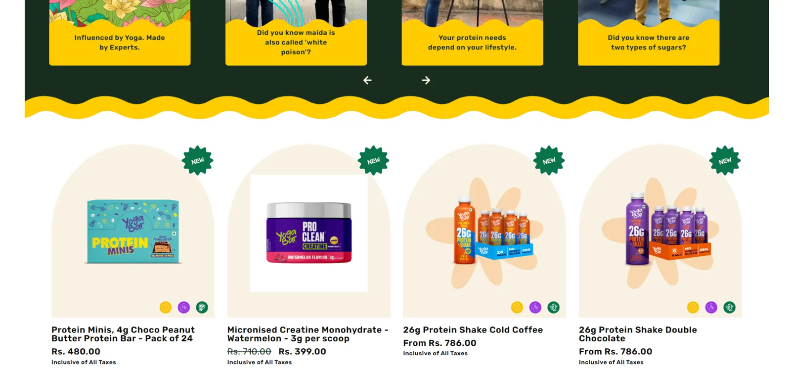 Yogabars Ecommerce Website